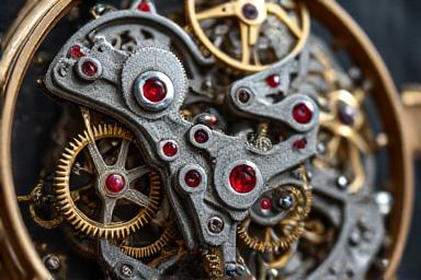 Dettaglio macro del meccanismo di un orologio antico